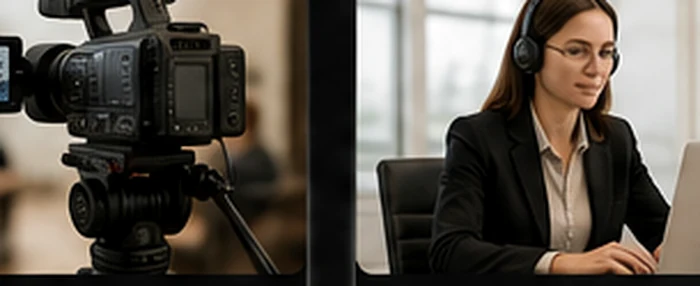 Professional legal video camera used for depositions
